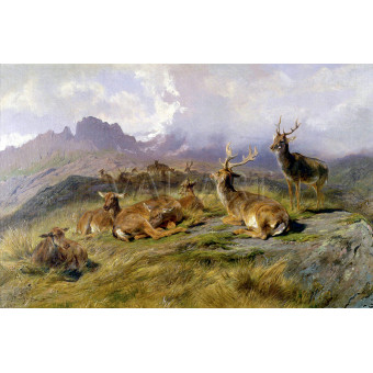 РЕПРОДУКЦИИ НА КАРТИНИ Елени и сърни в планината (1896)